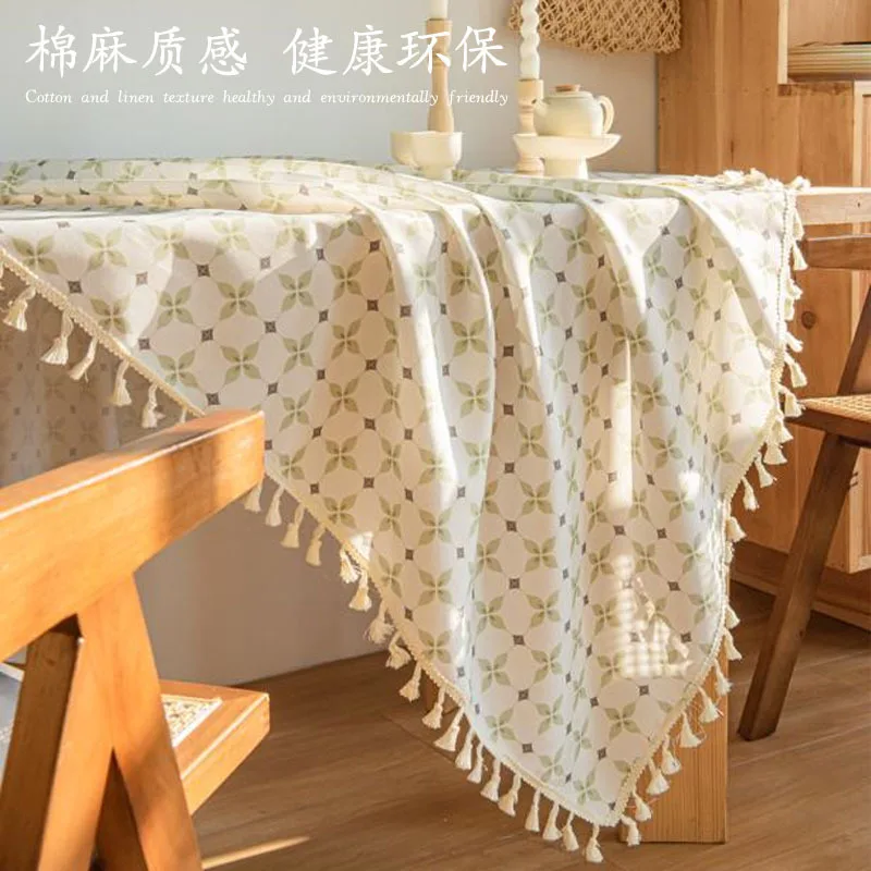 

Tablecloth Country Pastoral Fabric and Lace Decoration for Table Runner Desk Pad Home Decor Party Wedding Deco Rectangular Cloth