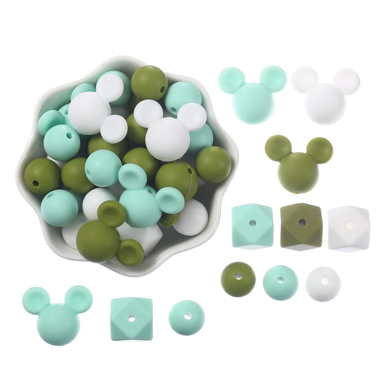 51 шт. набор силиконовых бусин для прорезывания зубов