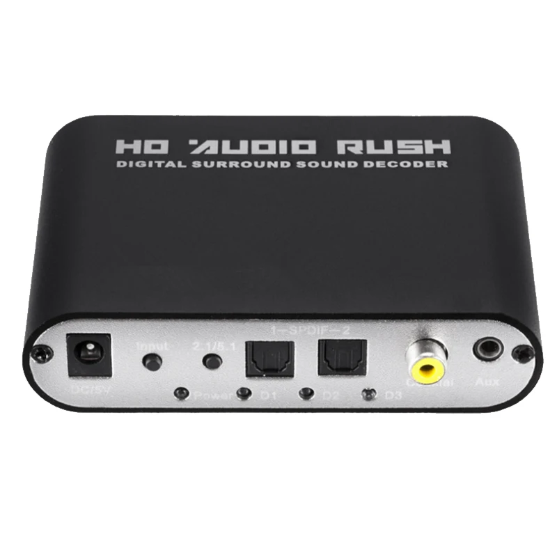 Digital 5.1 Audio Decoder Dolby Dts/Ac-3 Optical To 5.1-Channel RCA Analog Converter Sound Adapter Amplifier | Электроника