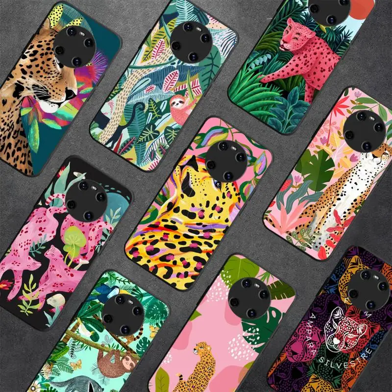 

Cute Cartoon Anime Sloth Leopard Phone Case For Huawei Y9 6 7 5 Prime Enjoy 7s 7 8 plus 7a 9e 9plus 8E Lite Psmart Shell