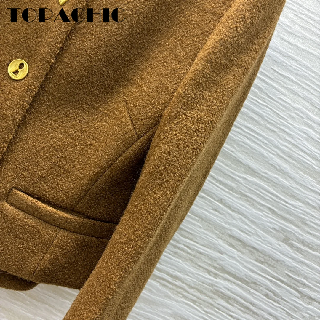 11.3 TOPACHIC-Женская высококачественная твидовая куртка с воротником-стойкой модная