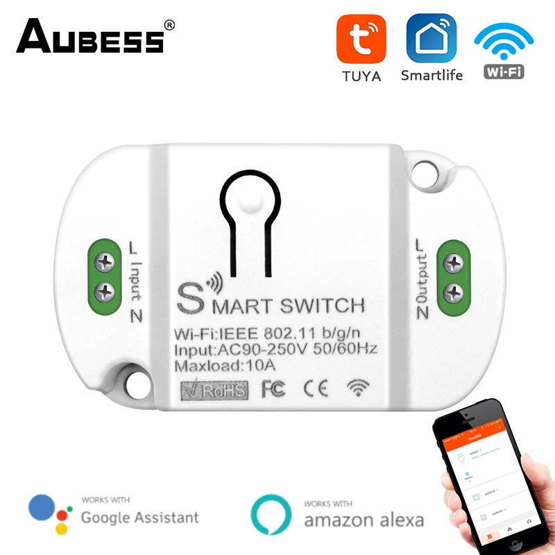 

Smart Home Wireless Switches Wifi 10a Smart Switch Mini Tuya Breaker Module Work With Alexa Google Home Smart Life Timer