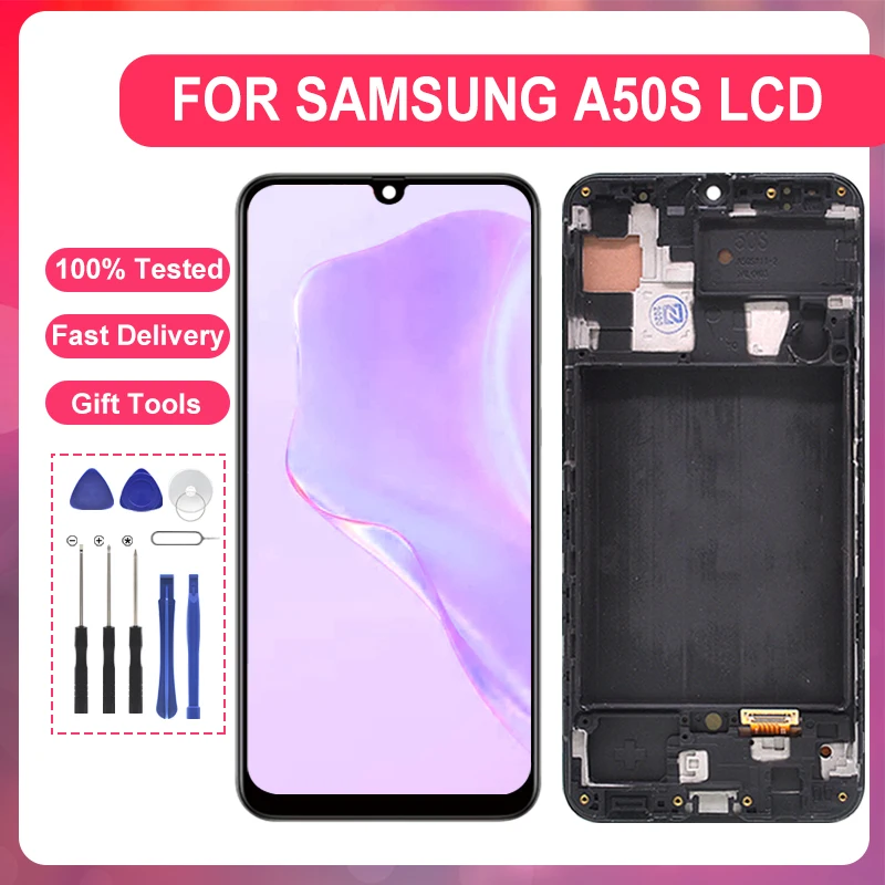 ЖК-дисплей для Samsung Galaxy A507 A50S, сенсорная панель, стеклянный экран с дигитайзером в сборе, A507F, A507W, с инструментами, 1 шт.
