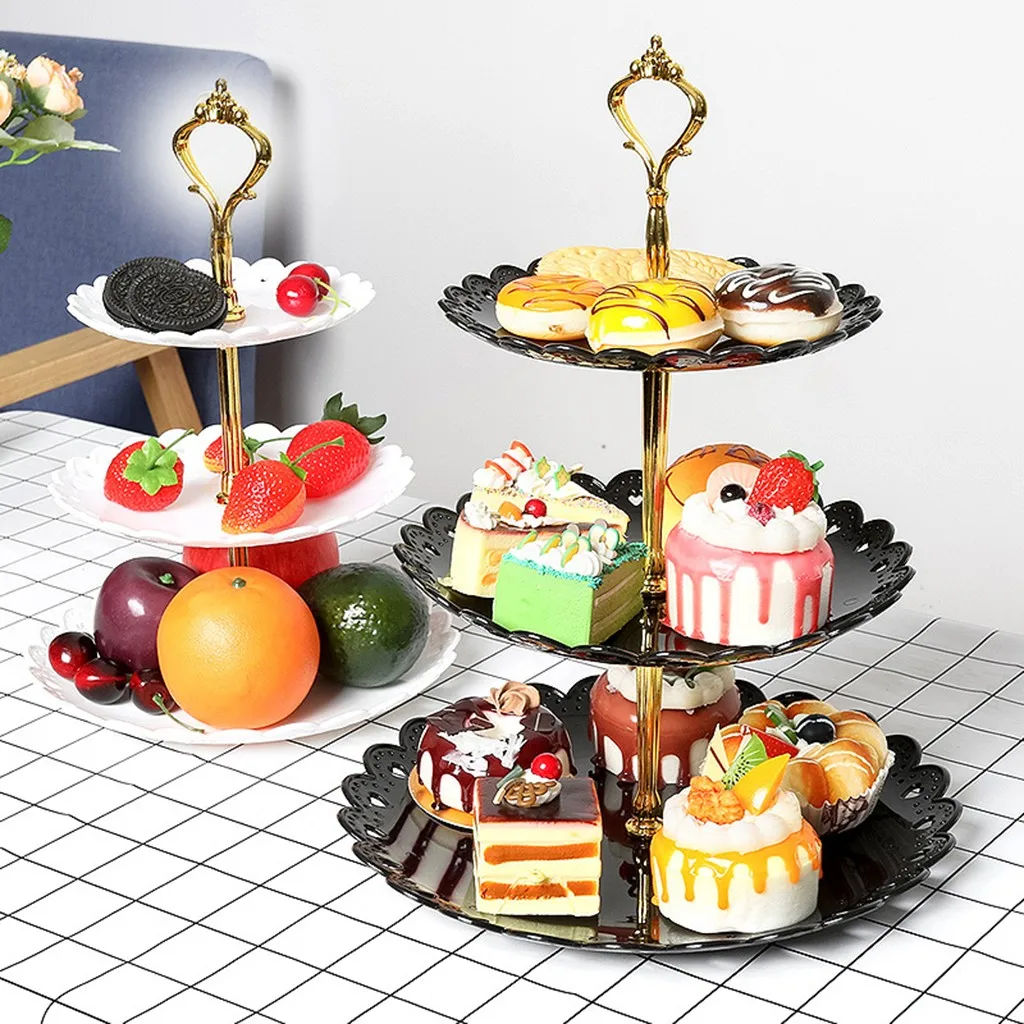 

3 Tier Cake Stand Afternoon Tea Wedding Plates Party Tableware Cupcake Dessert Display New Rack Cake Decorating Tools Bakeware