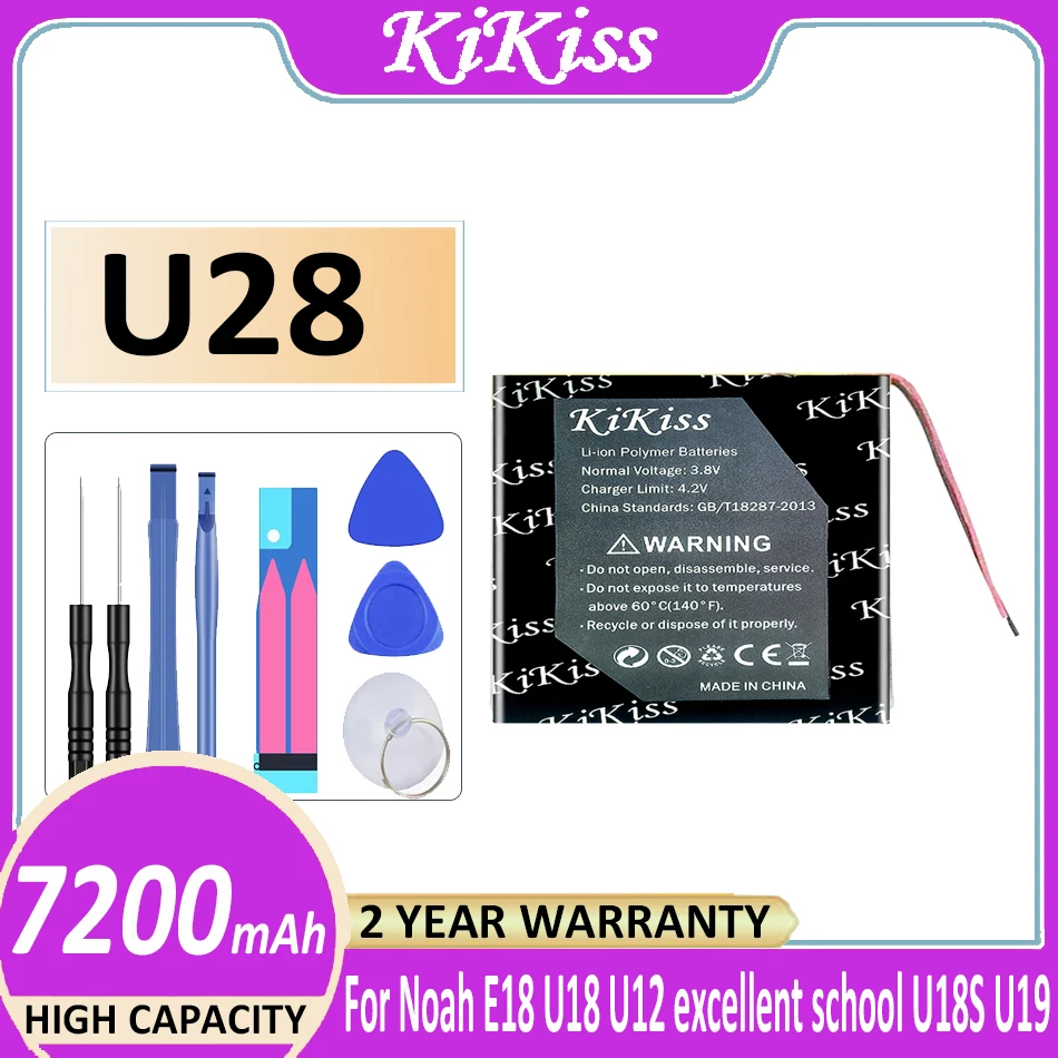 

Original KiKiss Battery U 28 7200mAh For Noah U18 U12 E18 excellent school U28 U19 U18S Laptop Bateria