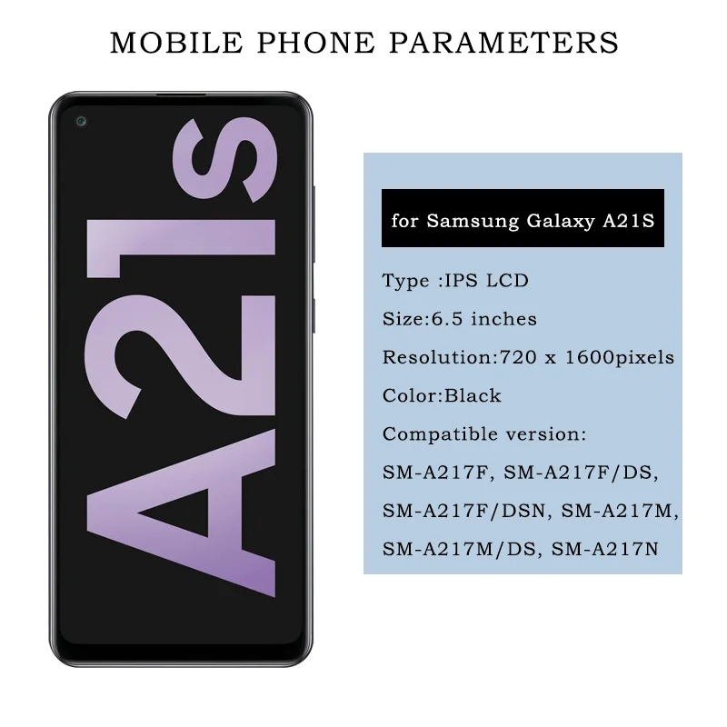 6 5 &quotIPS для Samsung Galaxy A21S ЖК-дисплей SM-A217F SM-A217F/DS запасные части сенсорного