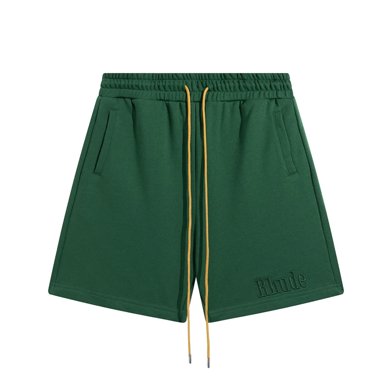 

2023ss Summer Rhude Embroidery Breeches Drawstring Shorts Men Women Loose Classic Logo With Tags