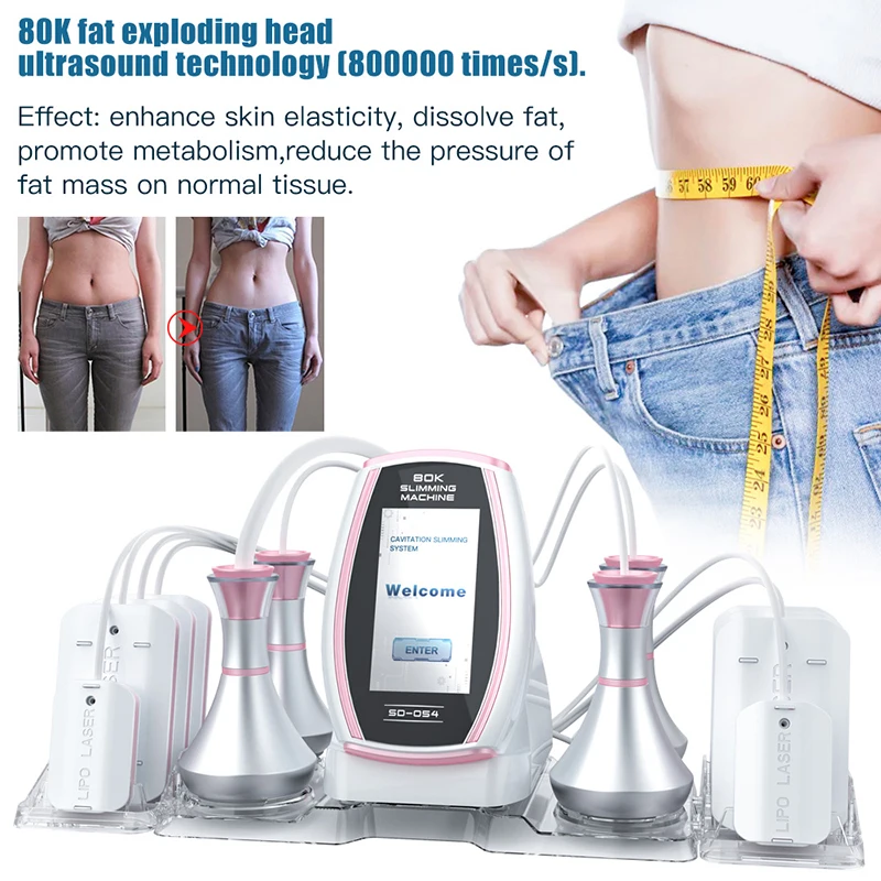 

New 80K Cavitation RF Laser Slimming Machine 6in1 Radio Frequency Lipolaser Vacuum Skin Tightening Face Lifting Weight Fat Loss