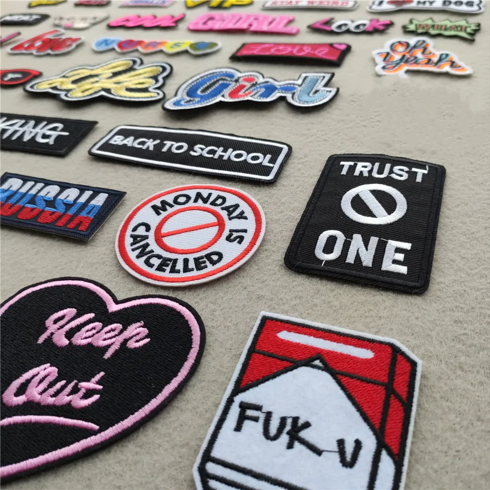 Нашивки для одежды с английским алфавитом вышитые аппликации термонаклейки на