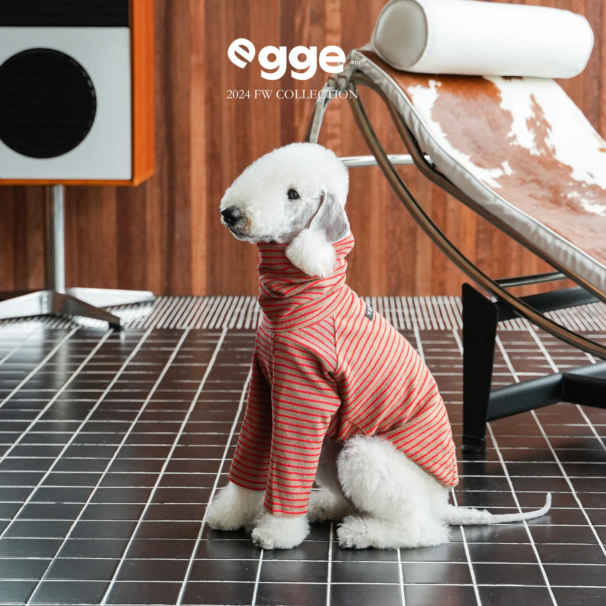 Фото Мягкий красный бархатный жилет EGGE для итальянского грейхаунда в весенних бело-синих полосках, уютная нижняя рубашка для бедлингтон-терьера, осеннее пальто для собак №3