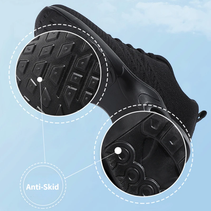 Women Sports Shoes Air Cushion Decompression Outdoor Hiking Shoes Wear-resistant Lace-Up Athletic Shoes Flat Casual Dance Shoes