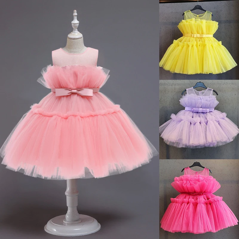 

Baby Girl Dress 0-5Y Sleeveless Mesh Tutu Ballet Girl Princess Dress Flower Girl Dress Girl Dress Show Birthday Party Girl Dress