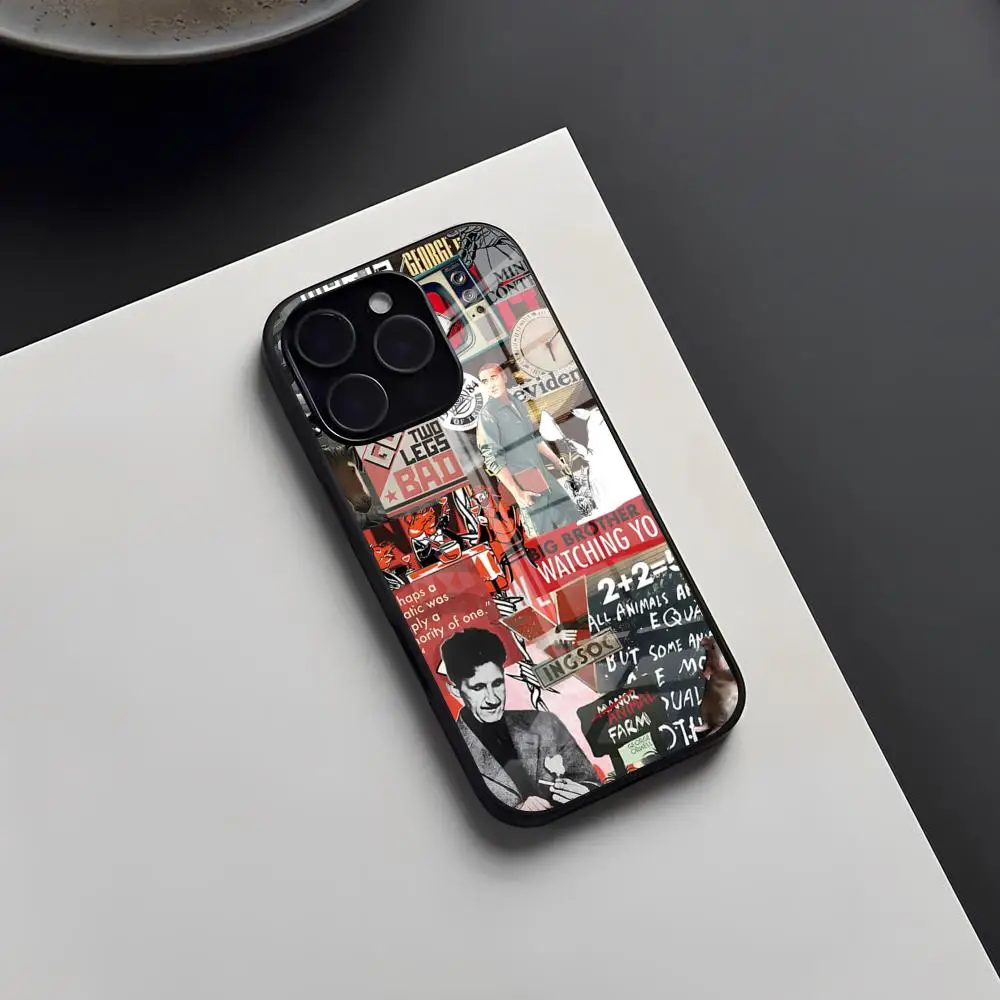 Фото Чехол для телефона Джордж Оруэлл 1984 года для iPhone 17 Pro Max 16 15 14 Pro Max 13 11 X Xs Xr 8 7Plus, стеклянная крышка №3