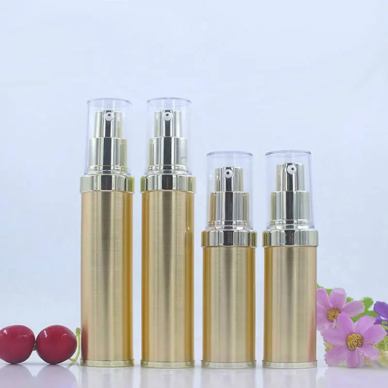 20ml 30ml Gold Airless Pump Bottles With Mist Spray Perfume Pump , Lotion Cream BB Cream Airless Metal Container Airless Bottles