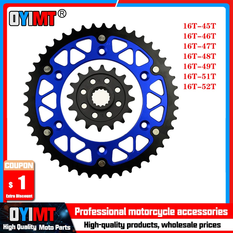 Передняя и задняя звездочки мотоцикла 520 45T-52T 16T для 620 640 690 790 LC4 Duke ll R L Rally SM Ltd.Ed. SMC SMR Приключения