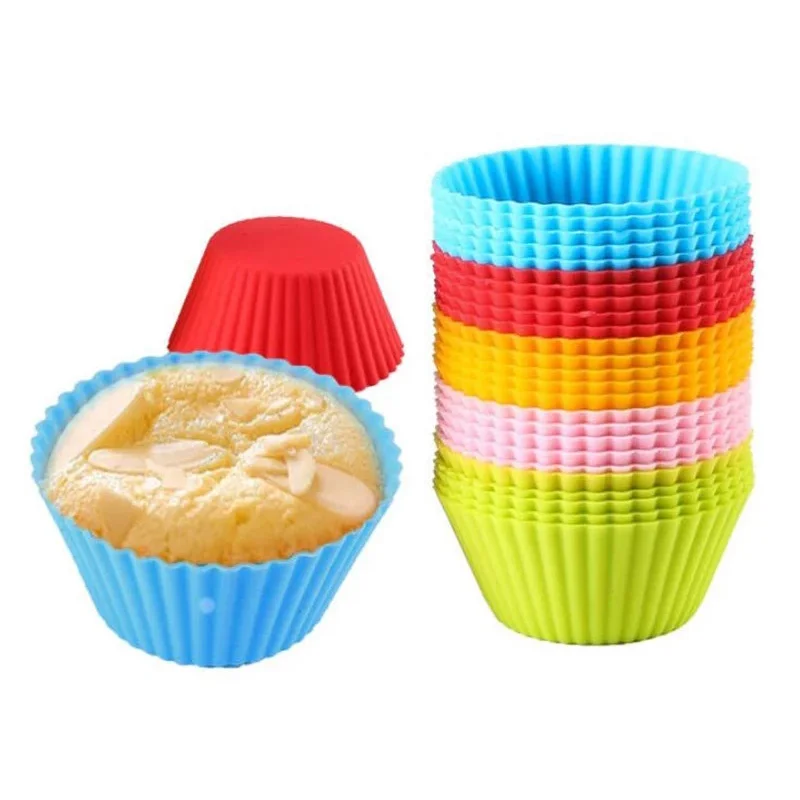 

5Pcs Silicone Cupcake Mold Bakeware Cupcake Liner Reusable Muffin Baking Nonstick Cake Pudding Moulds Kitchen Baking Accessories