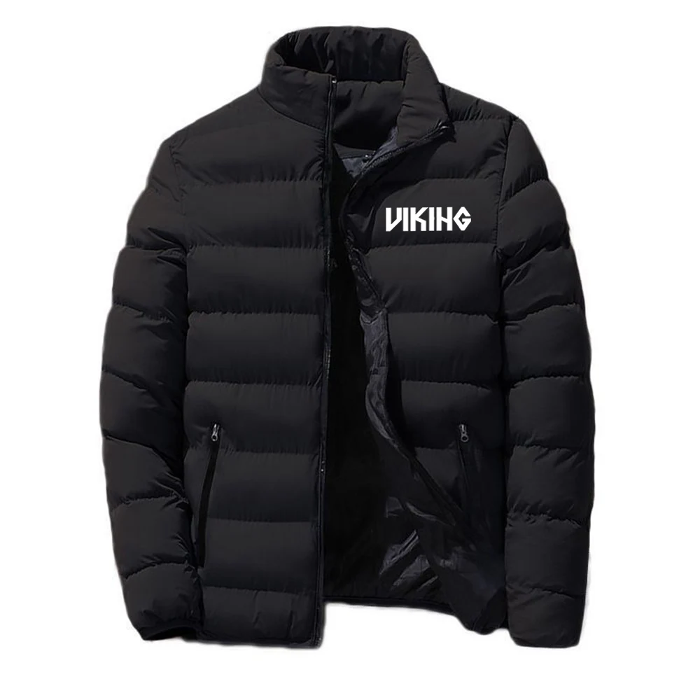 

2022 Odin Vikings Symbols Warm Thick Men Winter Solid Collar Windproof Print Cotton Padded Jacket Comfortable Top