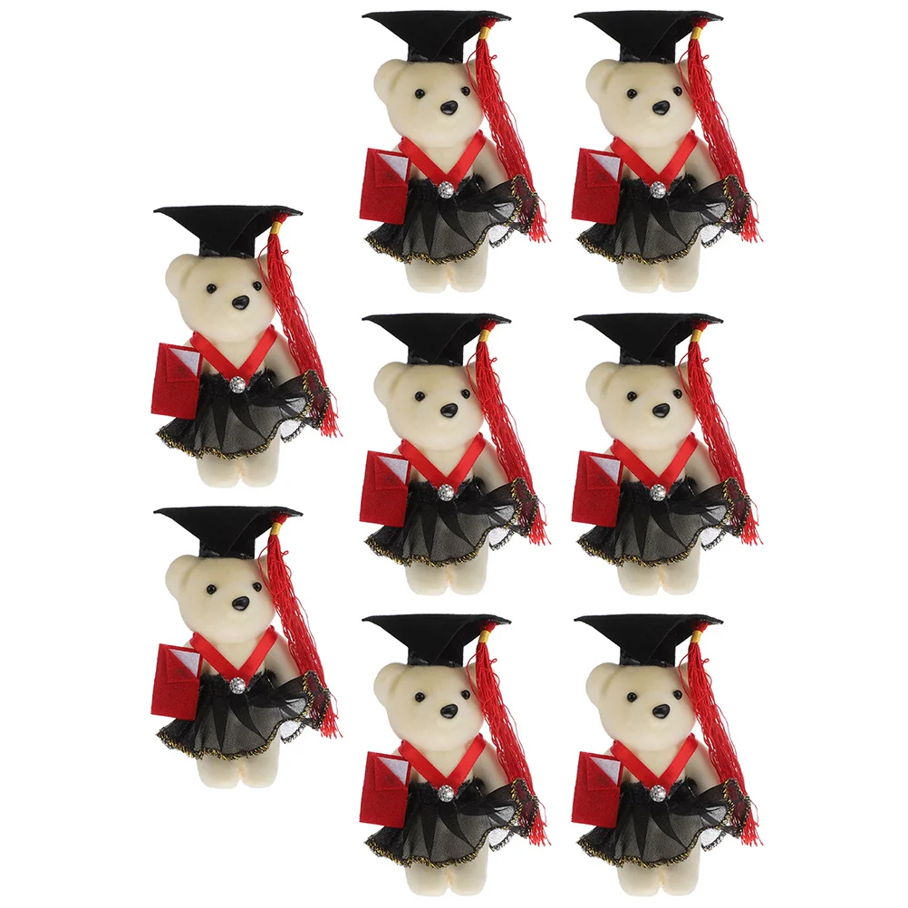 

8 Pcs Graduation Bear Bouquet Gift Graduates Chic Ornament Decoration Party Favors