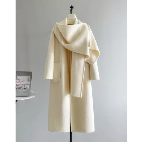 SHENGYAO женское фиолетовое шерстяное пальто oversize