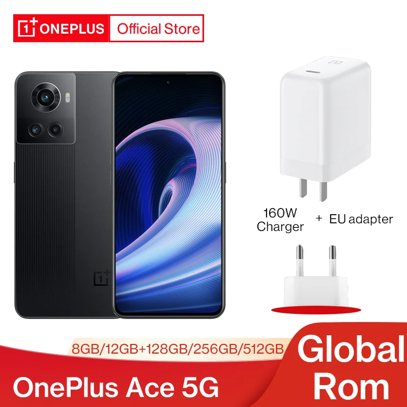 global rom oneplus ace 5g mtk dimensity 8100 max 8gb 128gb smartphones 150w fast charging 120hz amoled 10r android cellphone free global shipping