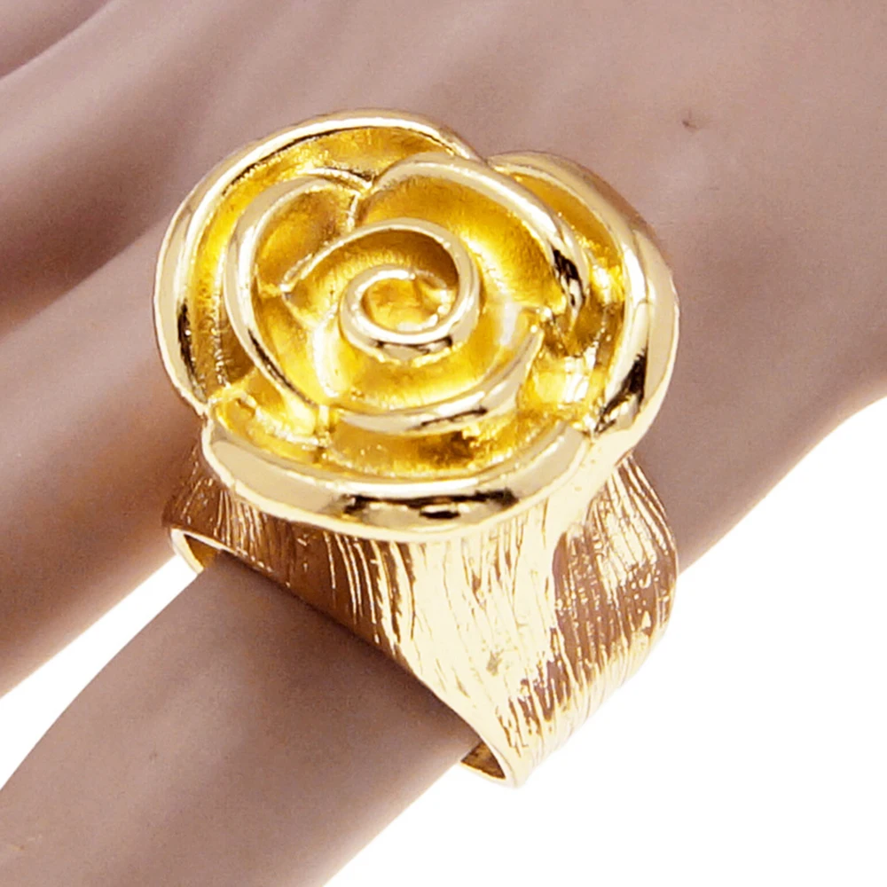 YULAILI красочное кольцо с бусинами для женщин Модный цветочный дизайн позолоченное