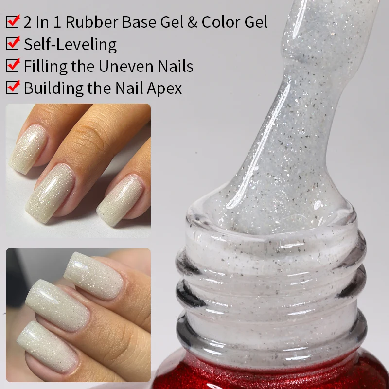 MSAHRE 100 мл блестящий мерцающий резиновый базовый гель для лака ногтей