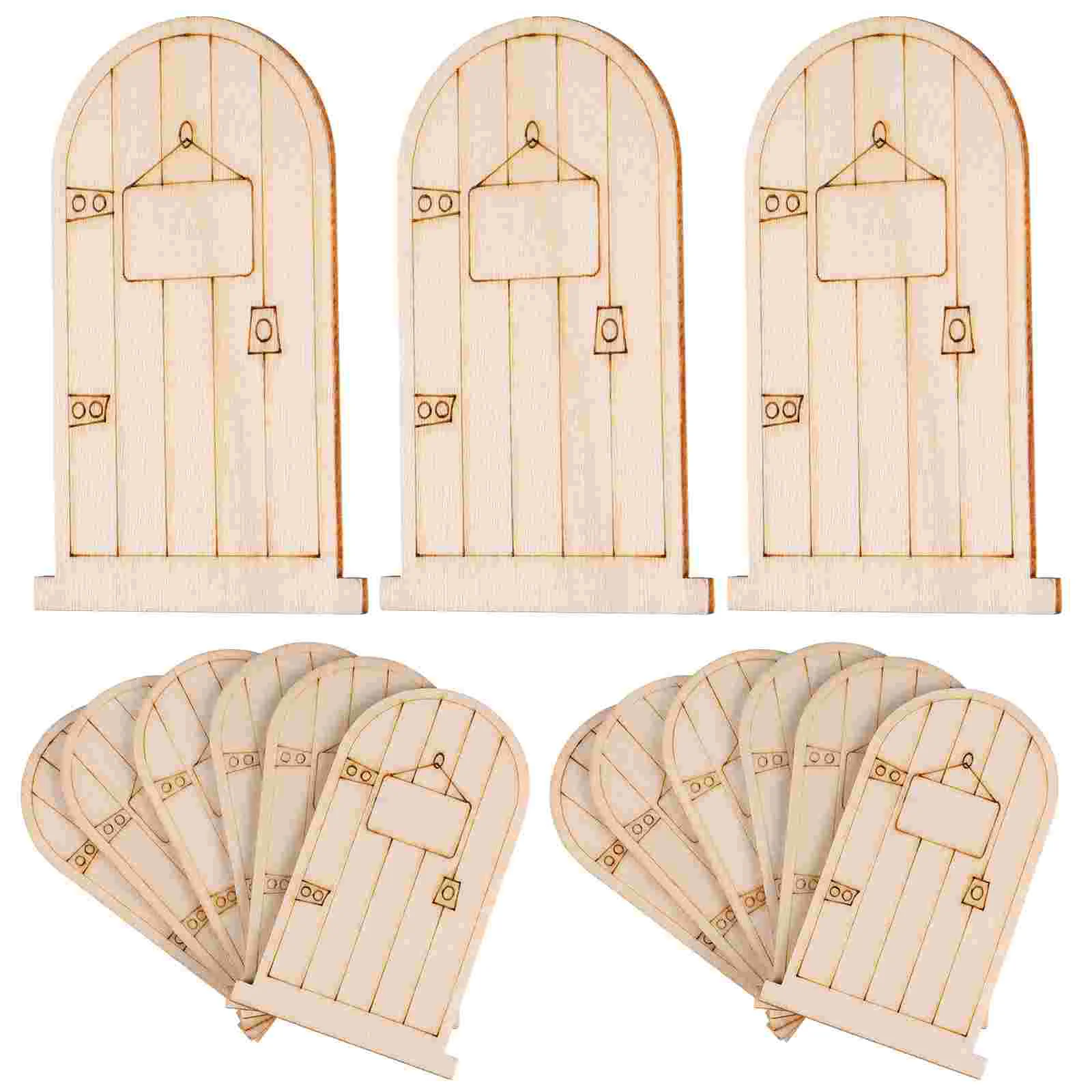 

Doors Fairy Wooden Garden Unpainted Miniature Door House Buildings Unfinished Kit Diy Craft Window Mini Accessories Houses Elf