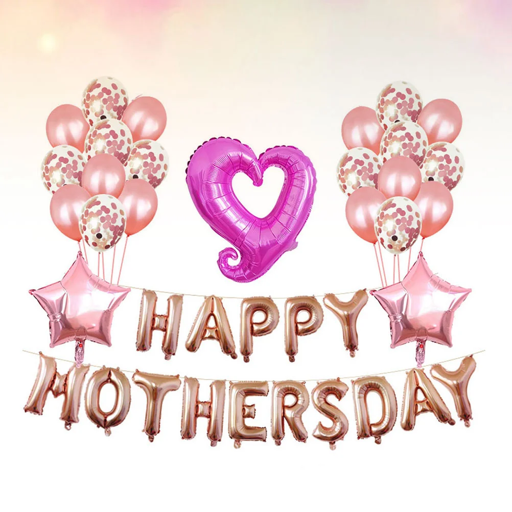 

1 Set Balloons Letter Rose Gold Aluminum Decorative Meaningful Party Supplies for Party