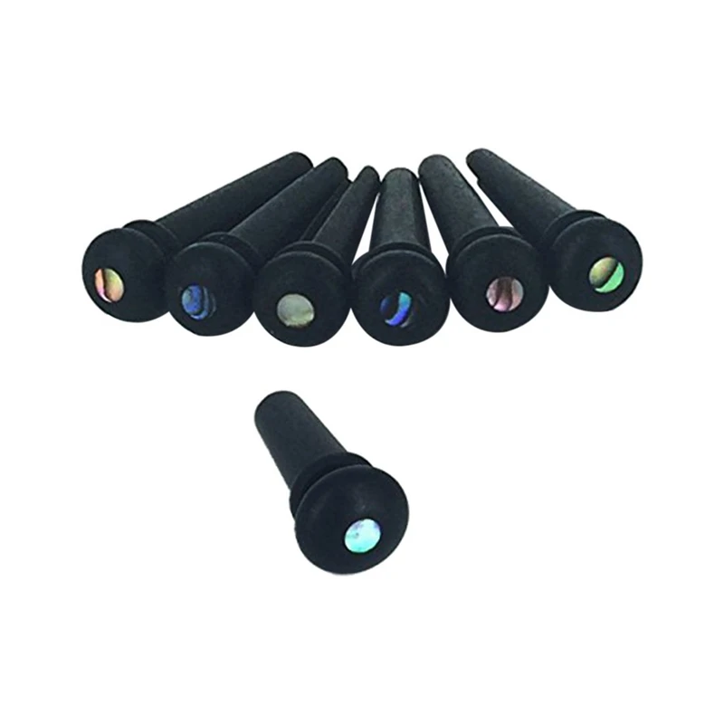 

30X черные булавки для моста гитары, черные концевые булавки, концевые булавки, Abanlone Dot для замены искусственных элементов (черный)