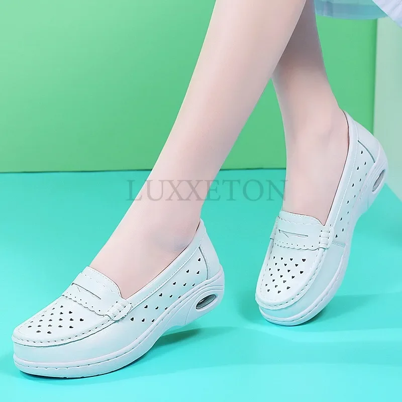 Кроссовки из натуральной кожи с воздушной подушкой для медсестер Женская