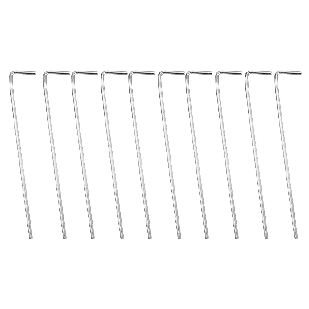 

32Pcs Tent Stakes Iron Tent Pegs Garden Stakes Shape Ground Nails Canopy Nails