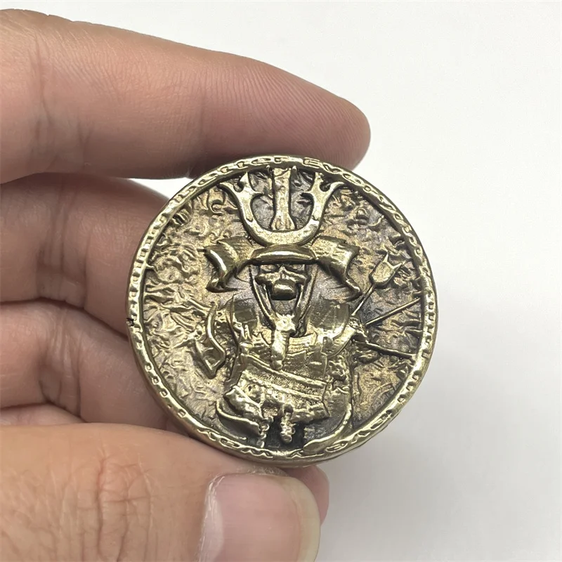 Медный фиджет игрушка в японском стиле Самурай винтажные гаптские монеты EDC