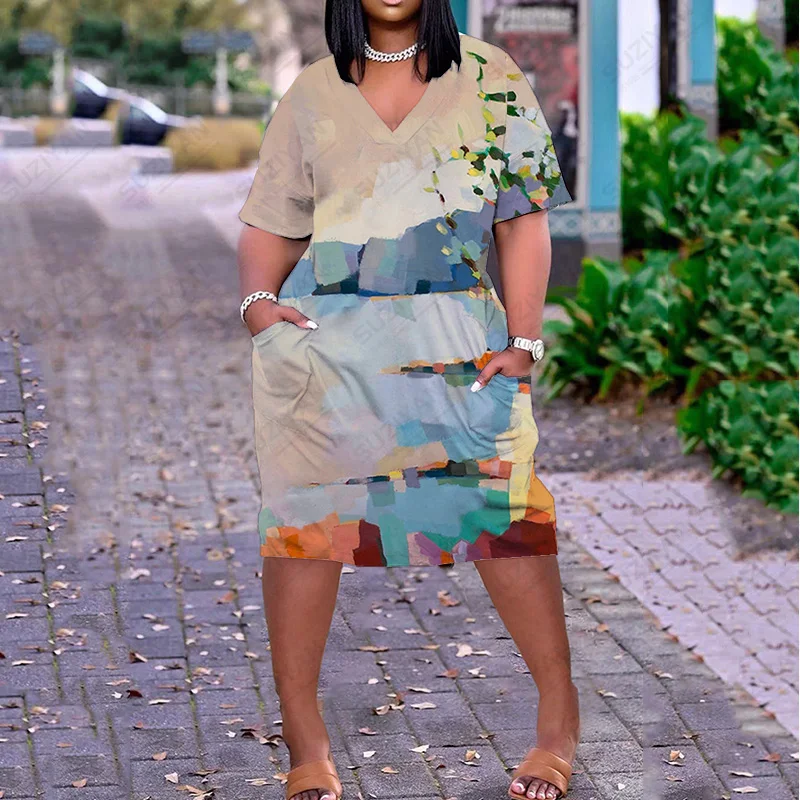 

For Bohemia Korean Version Features Dresses Women Japanese Summer Elegant African Fashionable Printed Plants Style Woman