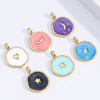 drop oil colored enamel moon star heart lightning wing pendant diy charms for jewelry making charms for necklace bracelet 2021