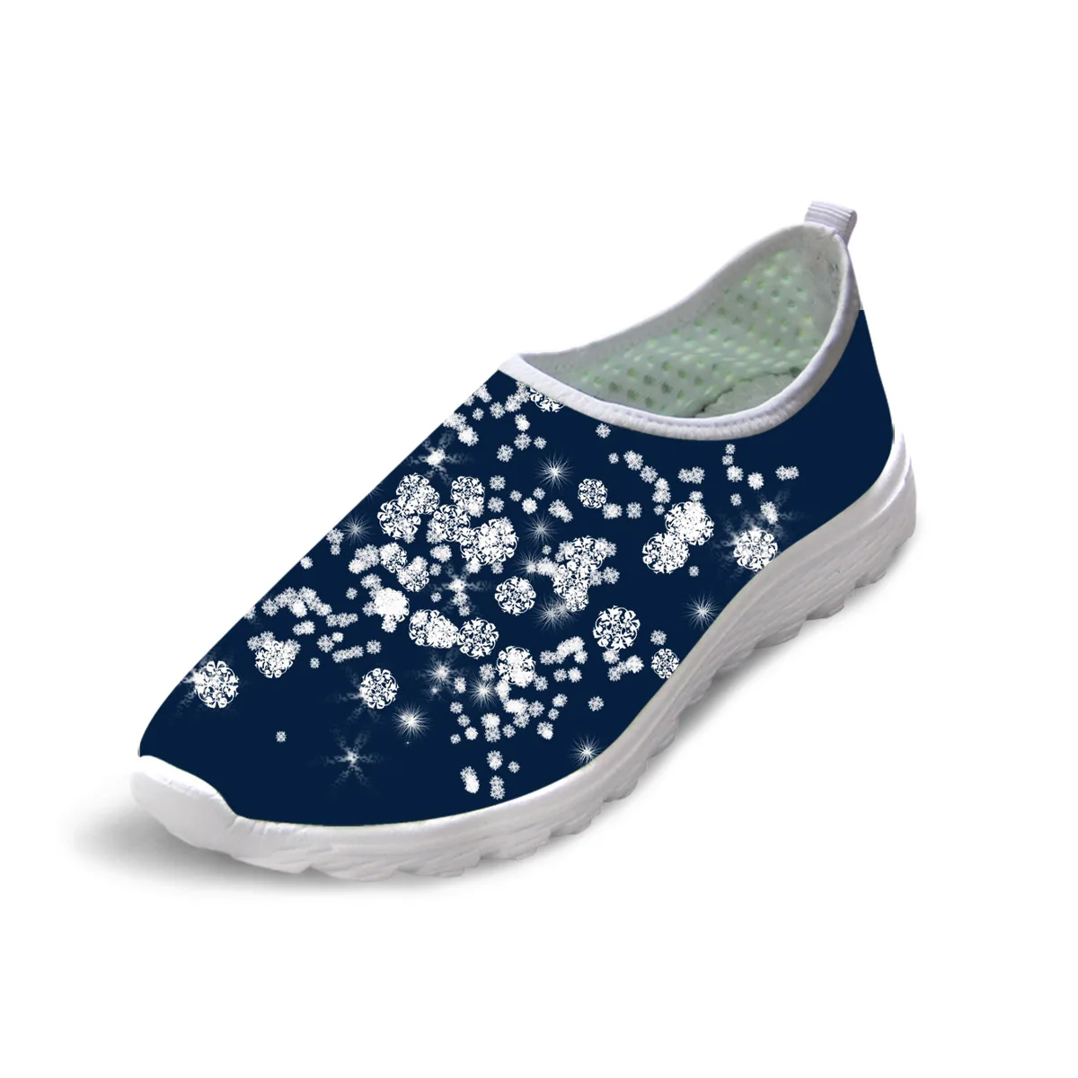 ADVOCATOR Snowflake Print Mesh Footwear Breathable Woman Flats Shoes Summer Slip on Light Loafers Zapatos Mujer Free Shipping