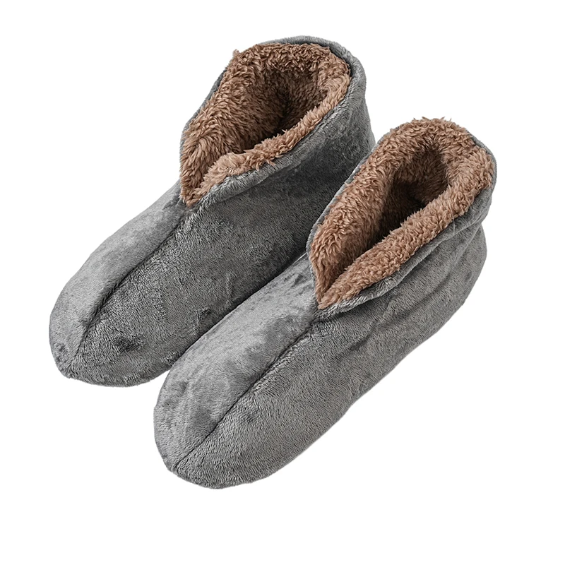 Взрослые мужские противоскользящие носки-тапочки утолщенные и теплые домашние