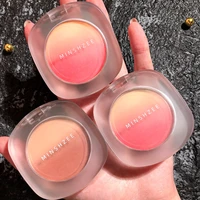 minshzee peach gradient blush smooth rouge easy to color waterproof fine powder improve complexion makeup