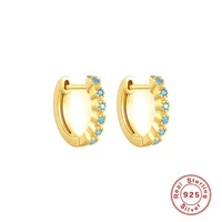 sterling silver stud earrings creative ins style stylish minimalist turquoise round earrings trend silver earrings