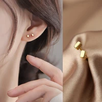girls minimalist simple stud earrings square goldenwhite cube ear nail tiny piercing earring accessories female trendy earring
