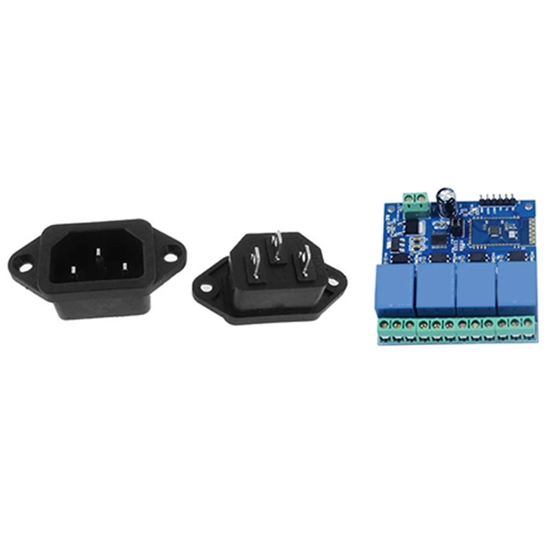 

5 шт., штепсельная вилка 3P IEC 320 C14, внешняя мощность и 1 шт., 12 В, 4-канальный пульт дистанционного управления, переключатель, модуль реле Bluetooth