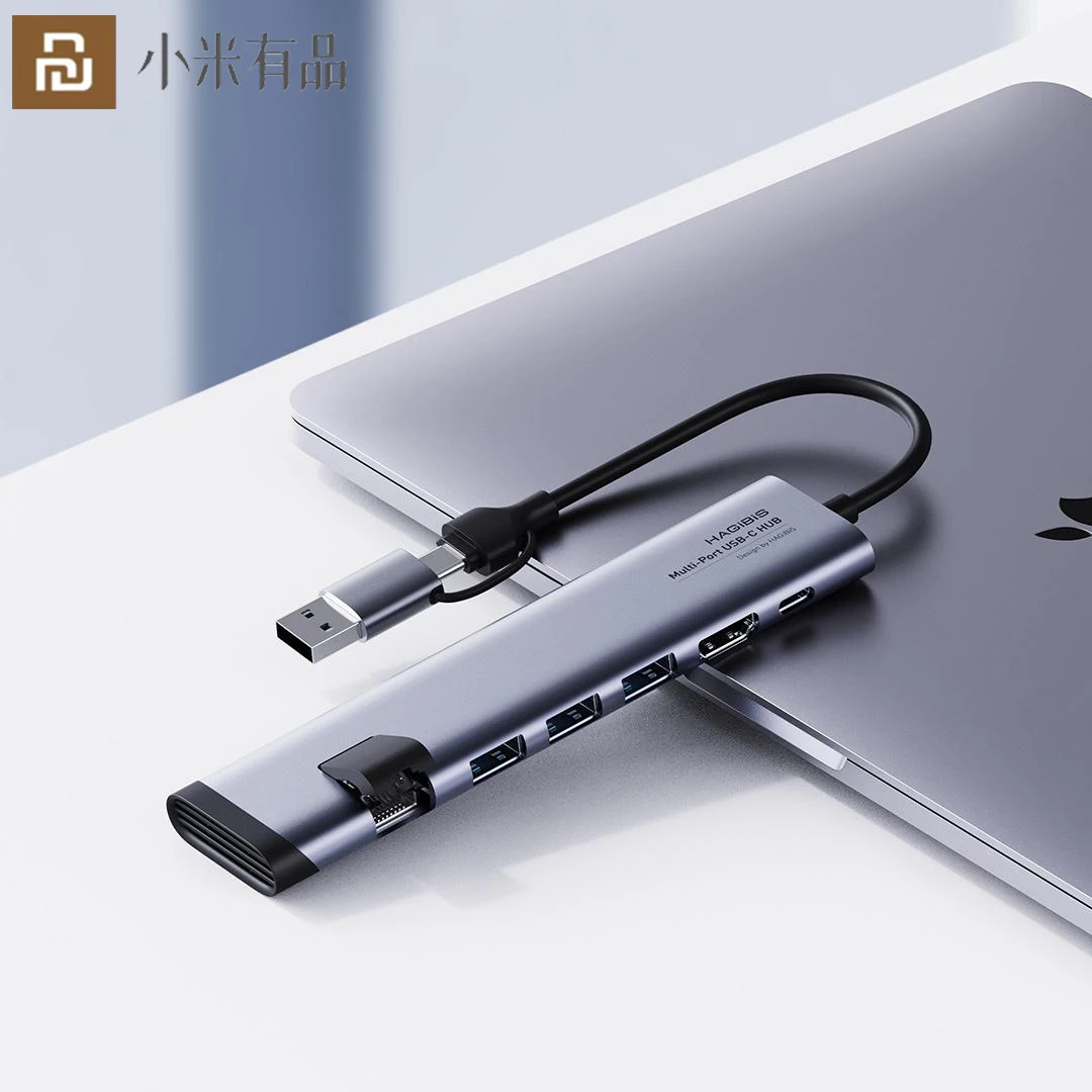 Youpin HAGIBIS Type-C рассеиватель тепла MacBook адаптер вентиляция USB3.0 разделитель HDMI гигабитный сетевой порт Ipad