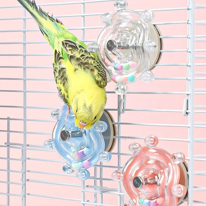 Погремушка-колесо для попугаев Интерактивная игрушка птиц поворотный круг