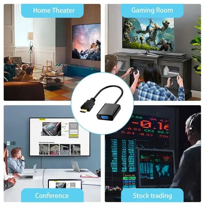 HDTV-совместимый адаптер VGA 1080P Цифровой аналоговый HDTV-кабель папа-мама