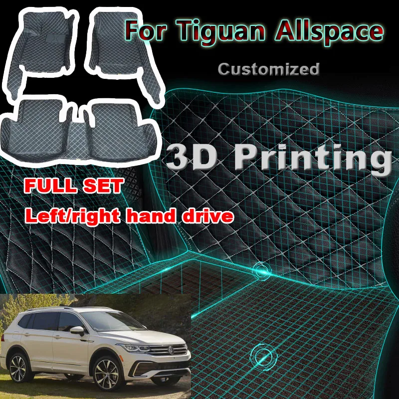 

Автомобильные коврики для Volkswagen Tiguan Allspace LWB 2017 ~ 2022, кожаные коврики на 7 мест, не для компьютера, под сиденьем водителя, автомобильные аксессуары