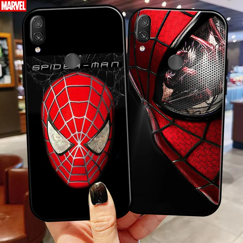 

Marvel Spiderman For Xiaomi Redmi Note 7 7 Pro 7S Redmi 7 7A Phone Case Funda Carcasa Black Liquid Silicon Soft Back