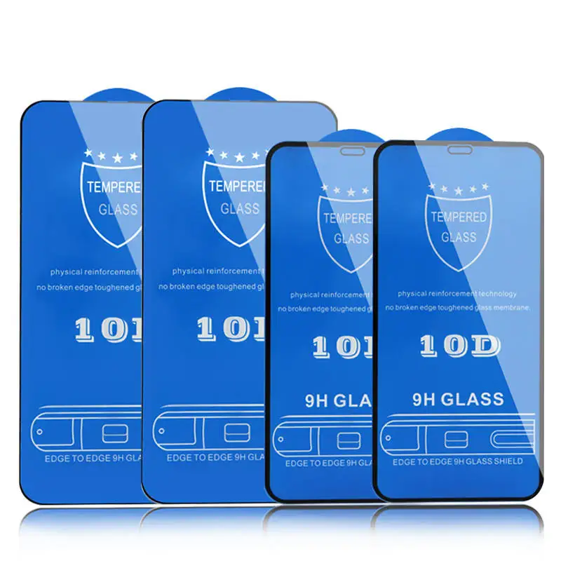 20/50pcs 10D Tempered Glass for iPhone 14 13 Pro Max Screen Protector For iPhone 12 X 7 Plus Full Curved 9H Hardness Glass