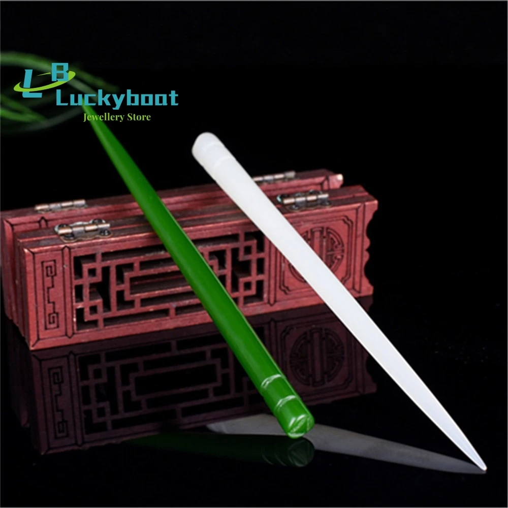 

Hetian Jade Plate Hair White Jade Hairpin Outer Mongolian Material Ancient Style Hairpin Hanfu Headdress