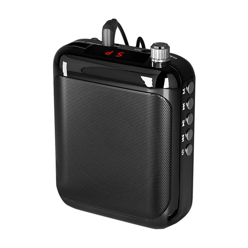 

Voice Amplifier, Portable Rechargeable Mini Speaker With Wired Microphone, Support TF Card And FM Radio For Teachers