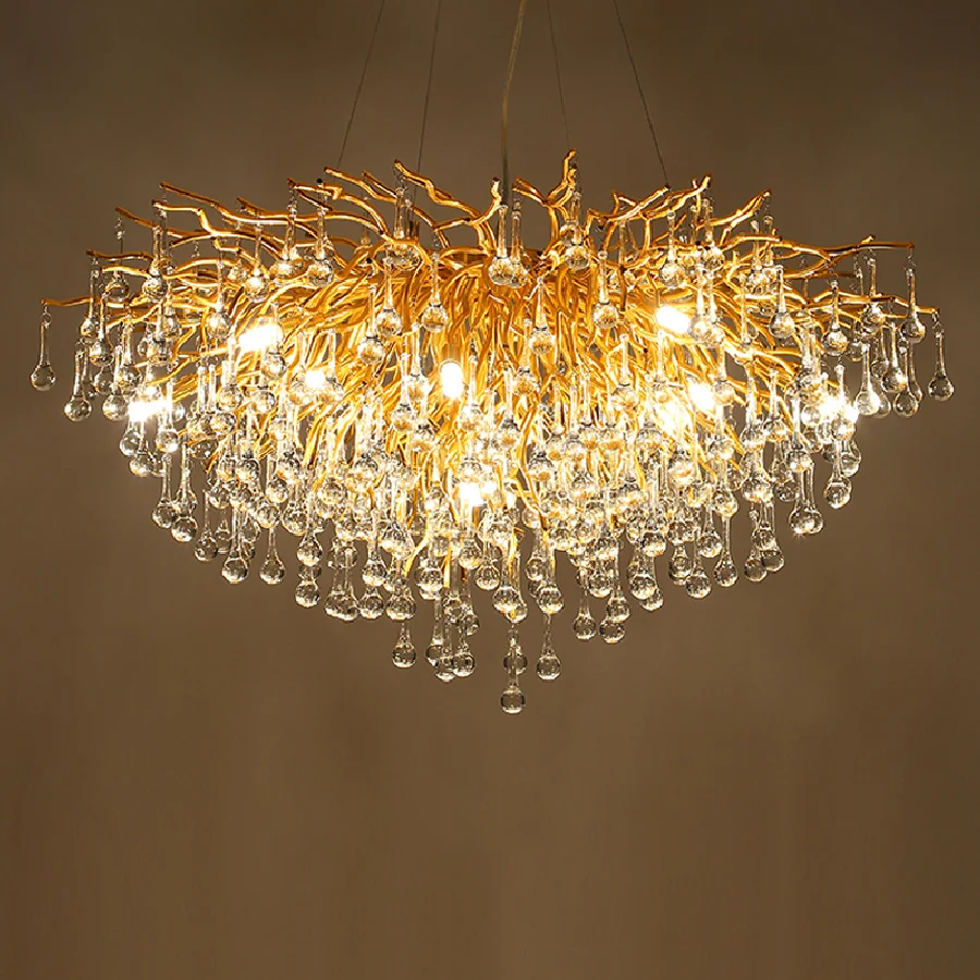 

Роскошная светодиодная люстра в скандинавском стиле, освещение для гостиной, лофта, ресторана, кухни, Хрустальная Подвесная лампа, потолочн...