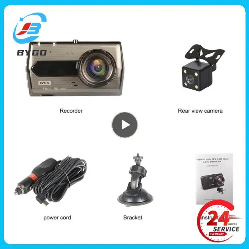 

Dashcam Metal Shell Night Vision Auto Recorder 4 Inch Loop Recording Driving Recorder Car Interior Accessories Car Recorder